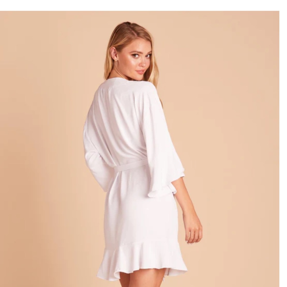 Birdy Grey Kenny Ruffle Robe White, Medium - Picture 2 of 4